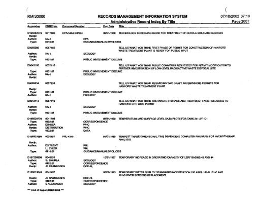 View Document Here - Hanford Site