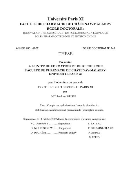 Université Paris XI THESE - iramis - CEA