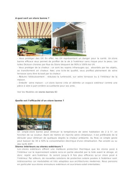 a quoi sert un store banne ? - vous protéger des uv - rue du store