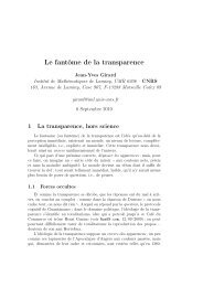 Le fantôme de la transparence - Institut de Mathématiques de Luminy