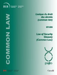 Lexique du droit des sûretés (common law) - Bureau de la traduction