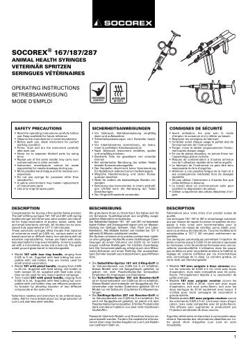 Betriebsanweisung - Socorex