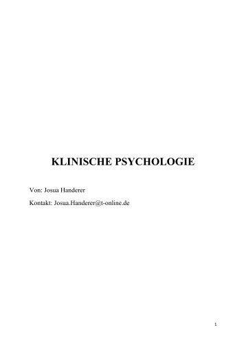 KLINISCHE PSYCHOLOGIE