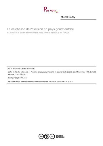 La calebasse de l'excision en pays gourmantché