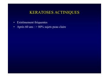 Keratoses actiniques, maladie de Bowen, Keratoacanthome ... - AFIAP
