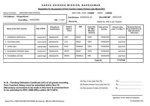 Requisition PT (UP)