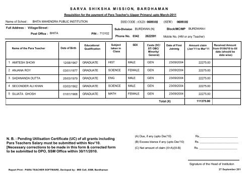 Requisition PT (UP)