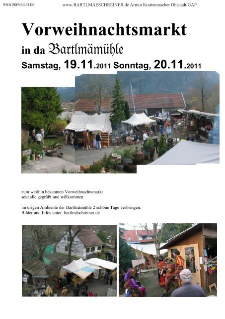 Vorweihnachtsmarkt - die Bartlmämühle von Ohlstadt