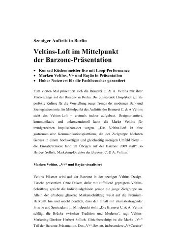 Veltins-Loft im Mittelpunkt der Barzone-Präsentation - Barzone.de