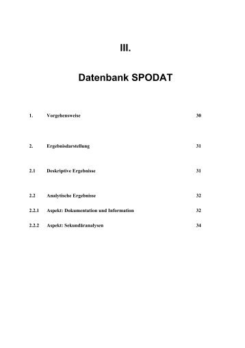III. Datenbank SPODAT - Dr. Jochen Beck