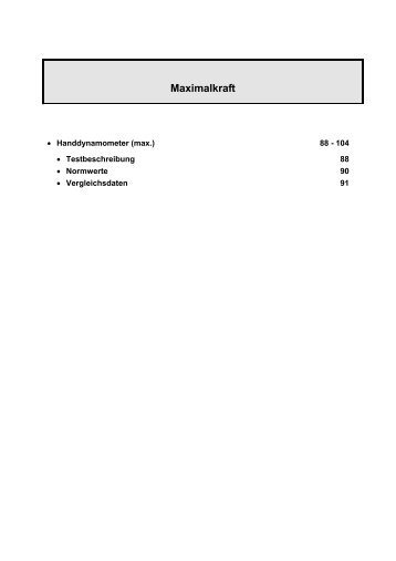 Normwerte - Maximalkraft