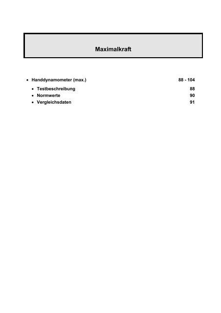 Normwerte - Maximalkraft