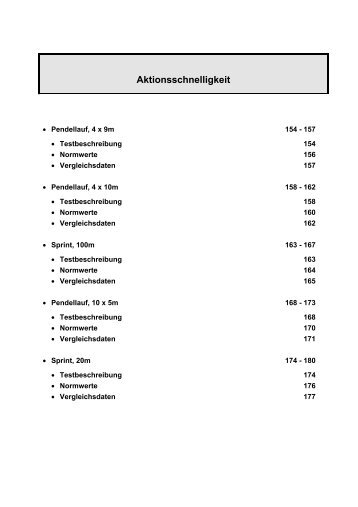 Normwerte - Aktionsschnelligkeit