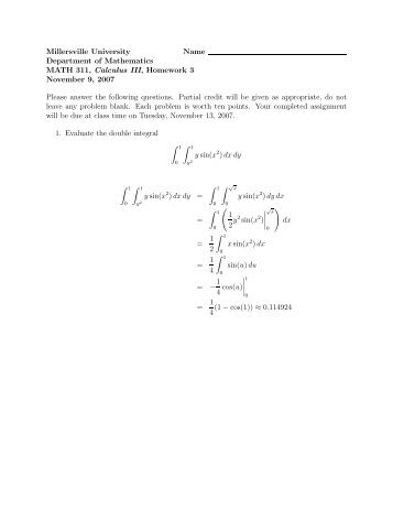 Answer Key - Millersville University