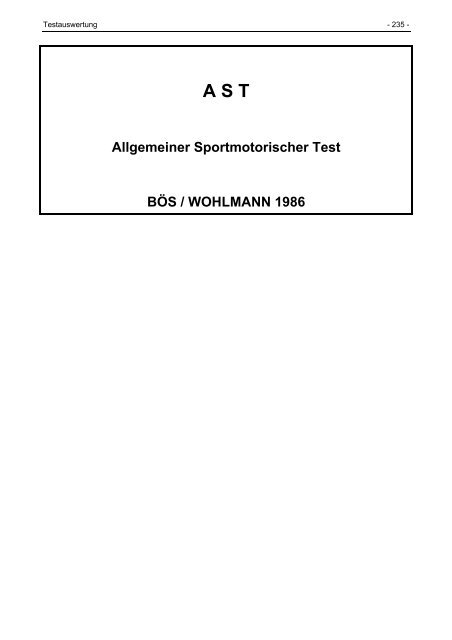 Materialien zur Testauswertung - Dr. Jochen Beck