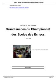 Grand succès du Championnat des Ecoles des ... - Maroc-Echecs