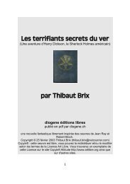 Les terrifiants secrets du ver par Thibaut Brix - Diogene éditions libres