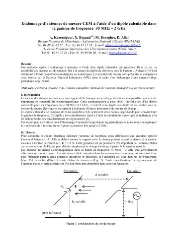 Etalonnage d'antennes de mesure CEM à l'aide d'un ... - URSI-France