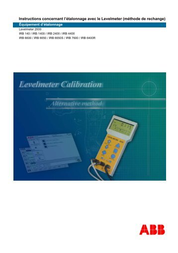 Instructions concernant l'étalonnage avec le Levelmeter (méthode ...