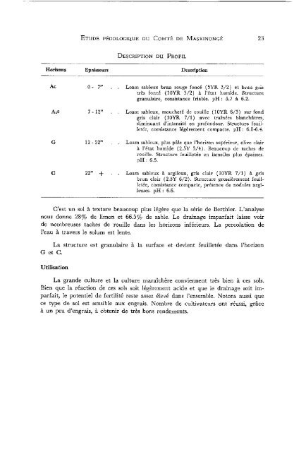 PQ36 Étude pédologique du comté de Maskinongé - IRDA