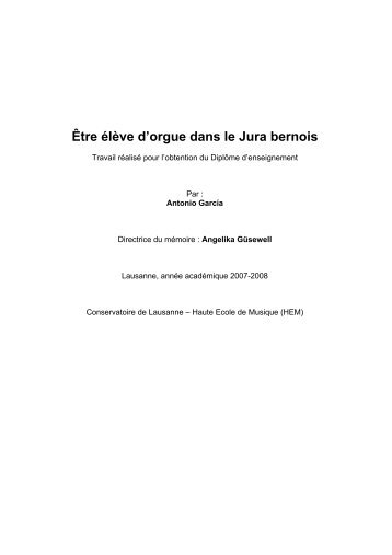 Être élève d'orgue dans le Jura bernois - HEMU