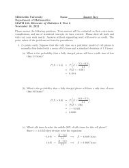 Millersville University Name Answer Key Department of Mathematics ...