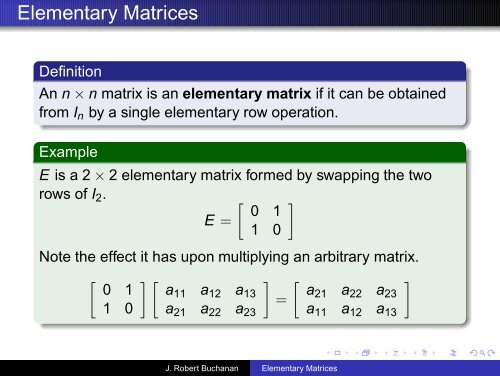 Elementary Matrices