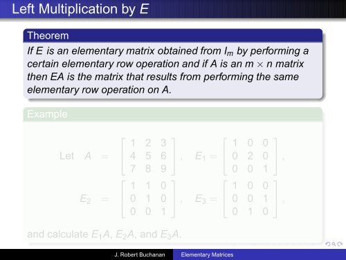 Elementary Matrices