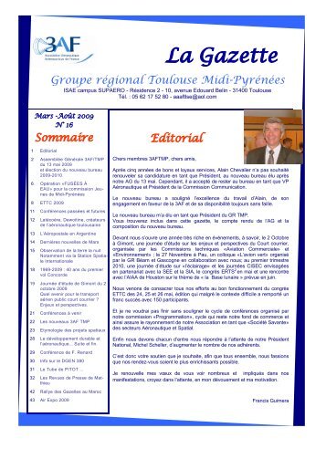 Télécharger la Gazette n°16 en pdf - 3AF Toulouse Midi-Pyrénées