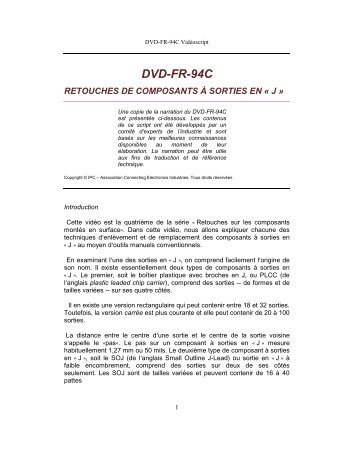 dvd-fr-94c retouches de composants à sorties en « j - IPC