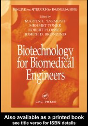 Biotechnology for Biomedical Engineers: Principles and ...