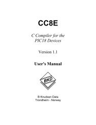 CC8E C Compiler for the PIC18 Devices