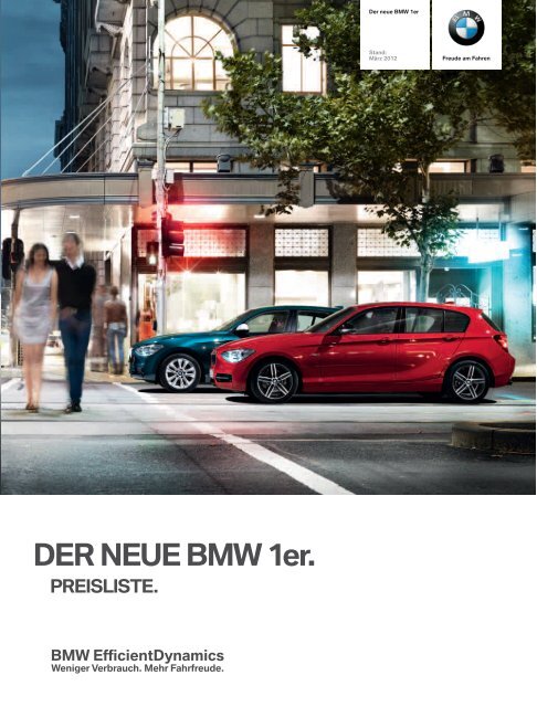 Preisliste Zum Bmw 1er F20 Stand Marz 2012 Bimmertoday