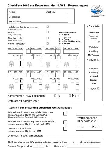 HLW-Checkliste - DLRG-Jugend Bayern