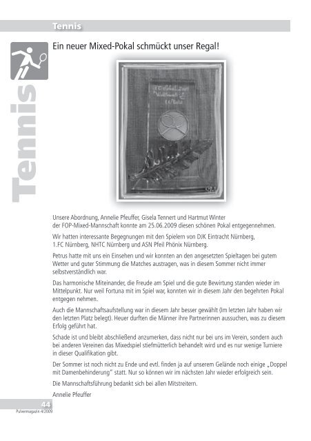 Das Magazin des Schwimmerbund Bayern 07 ... - SB Bayern 07 e.V.