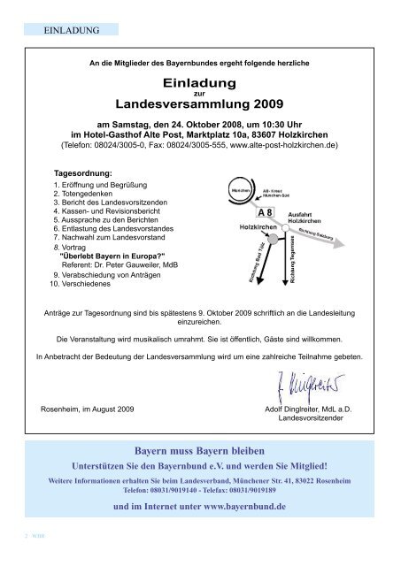 August/September 2009 - Bayernbund eV