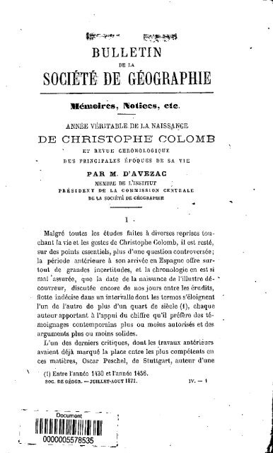 Annee veritable de la naissance de Christophe Colomb