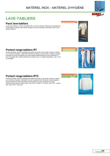 CATALOGUE GÉNÉRAL 2012 (28.7 Mo) - Bobet-materiel.com