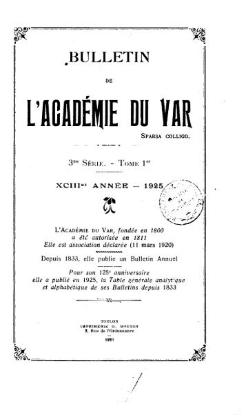 1925 - Académie du Var