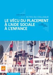 le vécu du placement à l'aide sociale à l'enfance