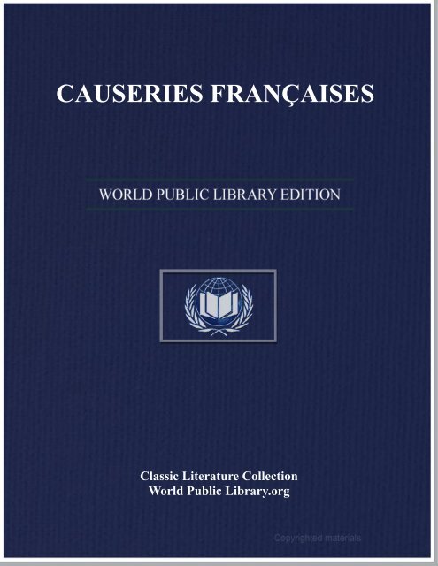 CAUSERIES FRANÇAISES - World eBook Library