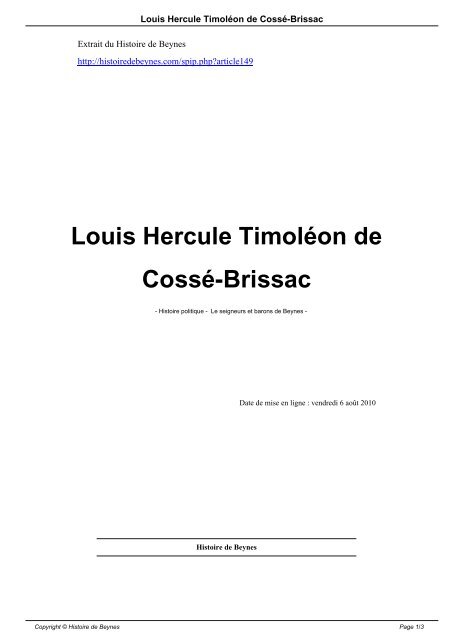 Louis Hercule Timoléon de CosséBrissac