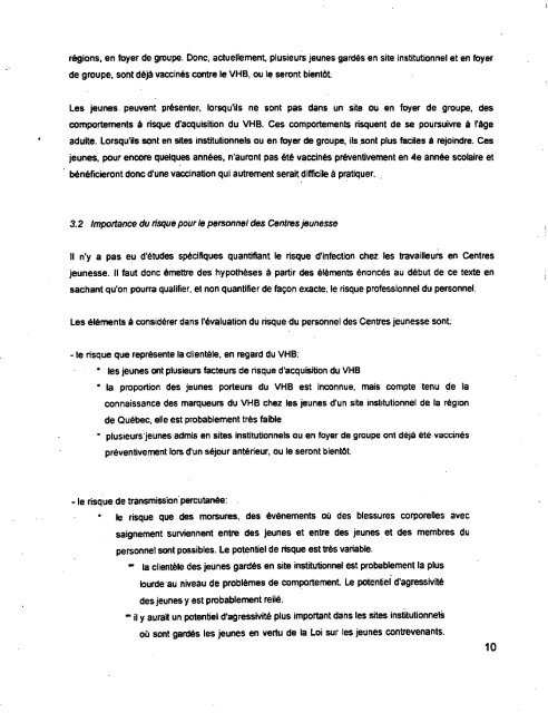 Vaccination contre l'hépatite B de certains groupes de travailleurs ...