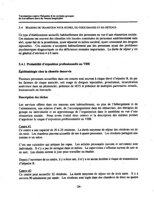 Vaccination contre l'hépatite B de certains groupes de travailleurs ...