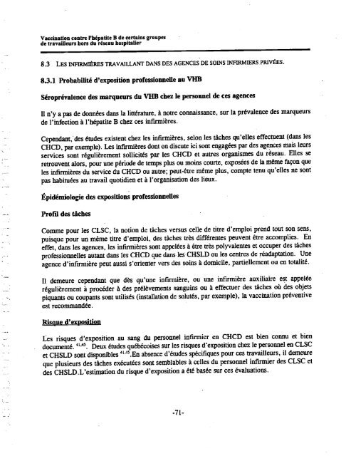 Vaccination contre l'hépatite B de certains groupes de travailleurs ...