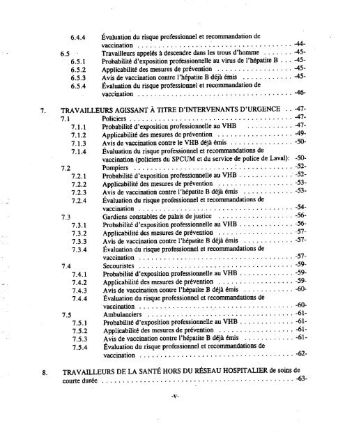 Vaccination contre l'hépatite B de certains groupes de travailleurs ...