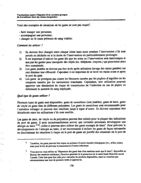 Vaccination contre l'hépatite B de certains groupes de travailleurs ...