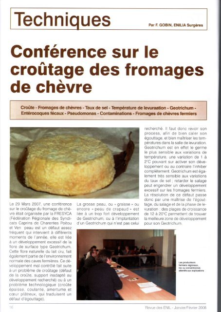 Croutage fromages chèvre, 2008 - Enilia Ensmic