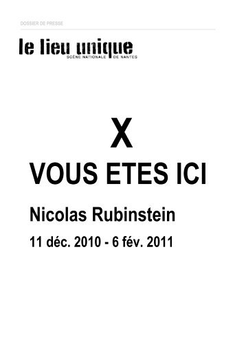 Nicolas Rubinstein - Lieu Unique