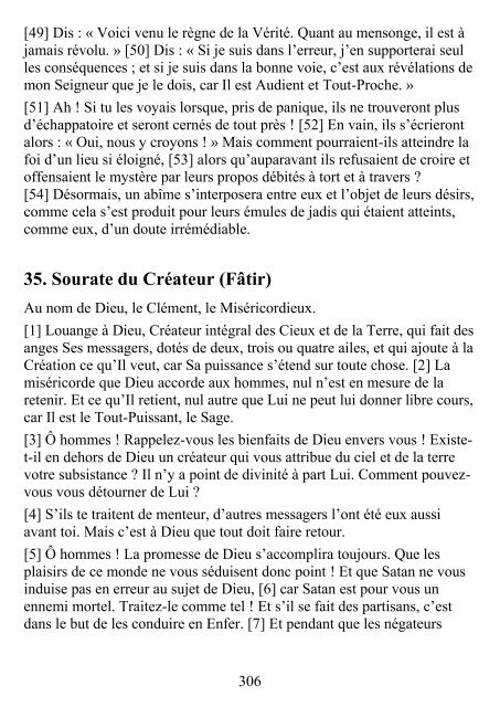 Lecture en ligne (version pdf) - Le Noble Coran